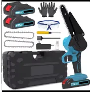 Mini motosierra a batería + accesorios incluidos.