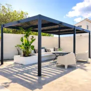 Pérgola 3x6m bioclimática Antracita con lamas de aluminio