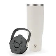 Termo Aislante 1L con Asa y Pajita para Bebidas Frías y Calientes