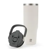 Termo Aislante 1L con Asa y Pajita para Bebidas Frías y Calientes