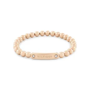 Pulsera de cuentas para mujer de acero inoxidable y oro
