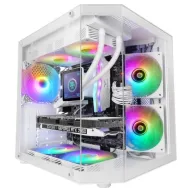 Caja Micro-ATX Mars Gaming Mc-3tlite Blanca con Triple Cristal