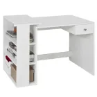 Escritorio con 4 estantes y cajón para ordenador.