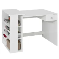 Escritorio con 4 estantes y cajón para ordenador.