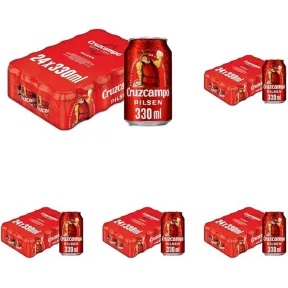 Cruzcampo Cerveza 24 Latas x 330 ml - 7.92 L (Paquete de 5)