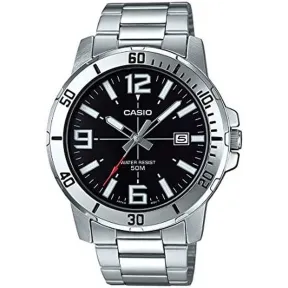 Reloj Deportivo Casio MTP-VD01D-1BV para Hombre, Esfera Negra