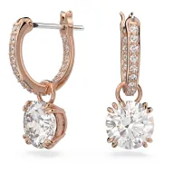 Pendientes colgantes Swarovski Stilla, talla redonda, blanco
