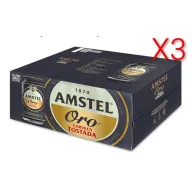 Pack de 12 Latas de Cerveza Tostada Amstel Oro 33cl