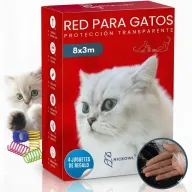Red Transparente para Gatos 8x3m en Terraza y Balcón