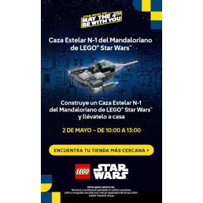 Taller gratuito de LEGO Mandalorian: Caza Estelar N-1 para niños