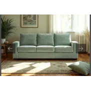 Sofá verde AZZURO 3 plazas con cama integrada.