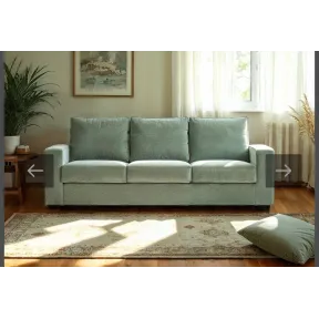 Sofá verde AZZURO 3 plazas con cama integrada.