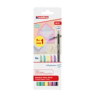 Pack de Rotuladores Pastel 5+1 Edding - Punta Redonda 1 mm