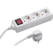Regleta Schuko Meister con 3 Tomas y Interruptor 16A 250V