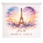 Estor Translúcido con Iniciales y Coordenadas de Ciudad Iroa