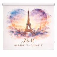 Estor Translúcido con Iniciales y Coordenadas de Ciudad Iroa