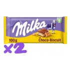 Milka Tableta 2 X 100 g con Galleta y Crema de Leche