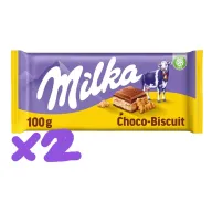 Milka Tableta 2 X 100 g con Galleta y Crema de Leche