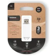 Pendrive Blanco Colgable 32GB USB 2.0 TECH ONE Basic