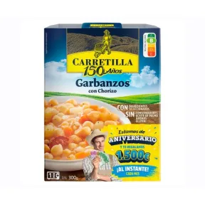 Garbanzos con chorizo al estilo casero 300 g. CARRETILLA