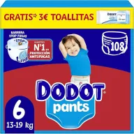 Pañales Dodot Bebé Pants Talla 6, 108 unidades, 13-19 kg