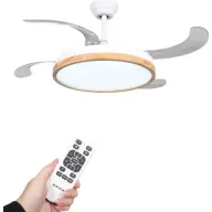 Ventilador de techo con luz LED y aspas retráctiles