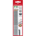 Set de 3 Lápices GRIP 2001 HB con Goma de Borrar Faber-Castell