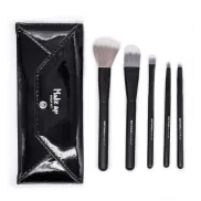 Brochas de Maquillaje para Rostro y Ojos - Set de 5 con Estuche