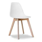 Silla ARA blanca con patas de haya - ORION91oficial