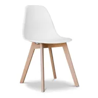 Silla ARA blanca con patas de haya - ORION91oficial