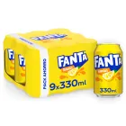 Pack de 9 latas Fanta de limón 330ml