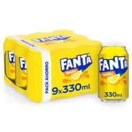 Pack de 9 latas Fanta de limón 330ml