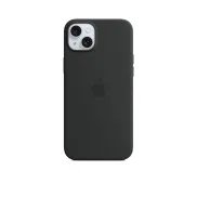 Funda negra de silicona con MagSafe para iPhone 15 Plus