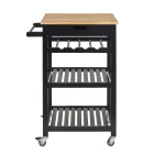 Camarera multiusos negra con ruedas 40x65.5cm