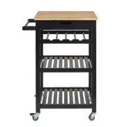 Camarera multiusos negra con ruedas 40x65.5cm