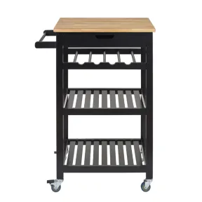 Camarera multiusos negra con ruedas 40x65.5cm