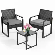Muebles de jardín de ratán para 2 personas en juego.