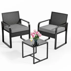 Muebles de jardín de ratán para 2 personas en juego.