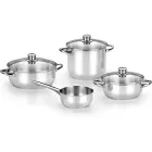 Batería de Cacerolas Monix Optima 2, Acero Inoxidable, 4 Piezas
