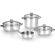 Batería de Cacerolas Monix Optima 2, Acero Inoxidable, 4 Piezas