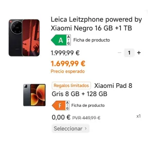 Xiaomi Leitzphone 1TB + Tablet Pad 8 Gratis, 1360€