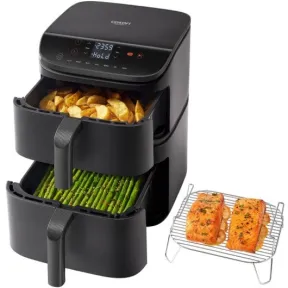 Freidora Cosori Turbo Tower 10,8L Doble Cesta y Rejilla