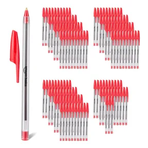 Bolígrafos rojos Amazon Basics, paquete de 144, 1 mm