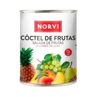 Coctel de frutas en almibar NORVI 240 g.