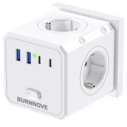 Cubo Múltiple de Enchufes 8 en 1 con USB y 4000W