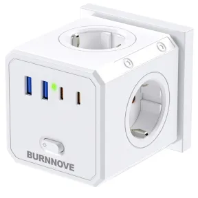 Cubo Múltiple de Enchufes 8 en 1 con USB y 4000W