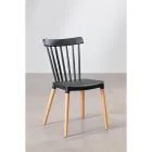 Silla negra ALCIONE con asiento de polipropileno y patas de haya