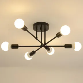 Lámpara E27 industrial con 6 luces estilo moderno