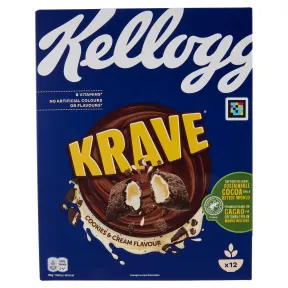 Kellogg's Krave Cookies & Cream 375g - Pack de 4
