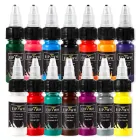 Tinta para tatuajes: juego de 14 colores, 15 ml.